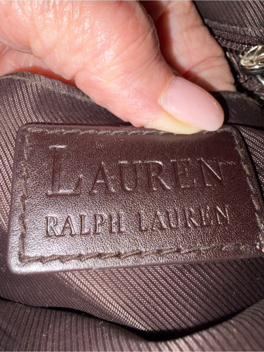 Lauren Ralph Lauren Brown and Black Houndstooth Hand Bag - Picture 6 of 6